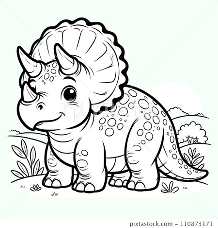 Delightful Dinosaur Coloring Pages for Kids-Triceratop Delightful Dinosaur Coloring Pages for Kids-Triceratop 110873171