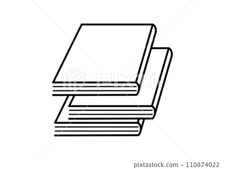 平堆放的書籍的黑白插圖 平堆放的書籍的黑白插圖 110874022