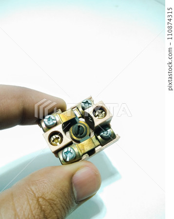 Water pump starter parts isolated on white background Water pump starter parts isolated on white background 110874315