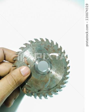 Wood cutter blade isolated on white background Wood cutter blade isolated on white background 110874319