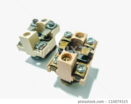 Water pump starter parts isolated on white background Water pump starter parts isolated on white background 110874325