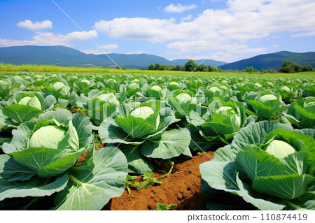 Cabbage field image 01 Cabbage field image 01 110874419