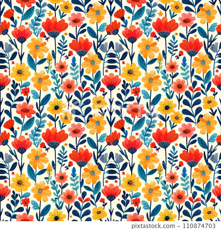 cute cartoon childish flowers background tile cute cartoon childish flowers background tile 110874703
