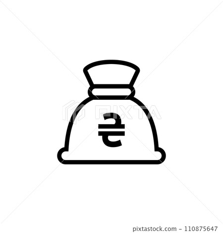 Money bag icon with hryvnia symbol, made in line style 110875647