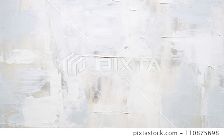 Abstract white oil paint brushstrokes texture pattern contemporary painting wallpaper background AI generated 110875698