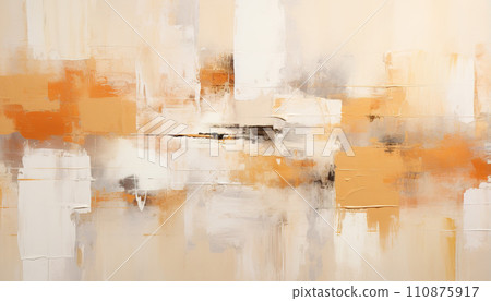 Abstract pale orange oil paint brushstrokes texture pattern painting wallpaper background AI generated 110875917
