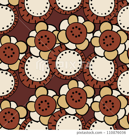 Seamless pattern with geometric aboriginal ornament. Ethnic tribal rounded color background. Afican, australian motiph. Dots painting. Vector illustration, template design for cloth, card, fabric Seamless pattern with geometric aboriginal ornament. Ethnic tribal rounded color background. Afican, australian motiph. Dots painting. Vector illustration, template design for cloth, card, fabric 110876036