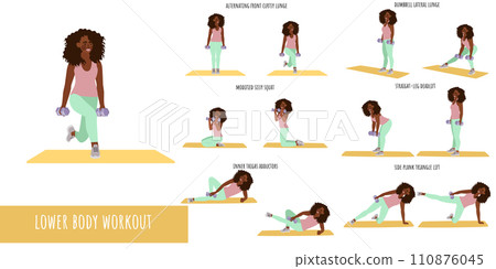 Healthy woman doing lower body workout 110876045