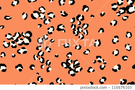 Abstract modern leopard seamless pattern. Animals trendy background. Color decorative vector stock illustration for print, card, postcard, fabric, textile. Modern ornament of stylized skin Abstract modern leopard seamless pattern. Animals trendy background. Color decorative vector stock illustration for print, card, postcard, fabric, textile. Modern ornament of stylized skin 110876103