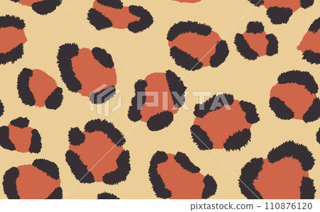 Abstract modern leopard seamless pattern. Animals trendy background. Color decorative vector stock illustration for print, card, postcard, fabric, textile. Modern ornament of stylized skin Abstract modern leopard seamless pattern. Animals trendy background. Color decorative vector stock illustration for print, card, postcard, fabric, textile. Modern ornament of stylized skin 110876120