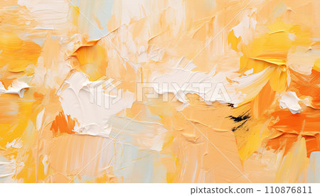 Abstract oil paint brushstrokes palette knife relief texture pattern painting wallpaper background AI generated 110876811