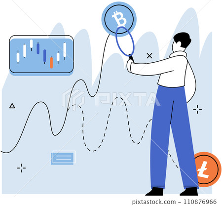Crypto market. Vector illustration. Cryptocurrencies have potential to disrupt traditional banking systems and financial institutions Economic stability and regulatory frameworks greatly influence Crypto market. Vector illustration. Cryptocurrencies have potential to disrupt traditional banking systems and financial institutions Economic stability and regulatory frameworks greatly influence 110876966