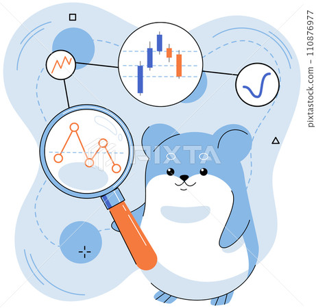 Crypto market. Vector illustration. Cryptocurrencies provide individuals with opportunity to diversify their investment portfolios The concept investing in cryptocurrencies requires long term 110876977