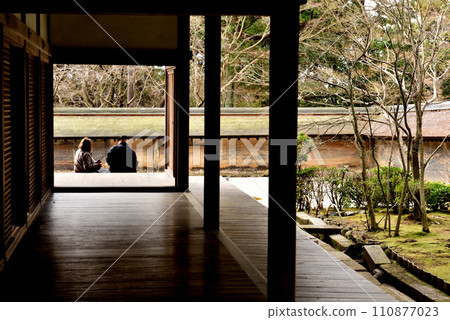Rock garden of Ryoanji, a world heritage site 110877023