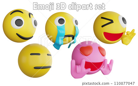 Emoji clipart element ,3D render emoji and emoticon concept isolated on white background icon set No.14 Emoji clipart element ,3D render emoji and emoticon concept isolated on white background icon set No.14 110877047