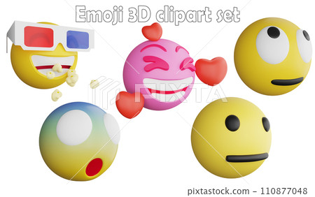 Emoji clipart element ,3D render emoji and emoticon concept isolated on white background icon set No.15 Emoji clipart element ,3D render emoji and emoticon concept isolated on white background icon set No.15 110877048