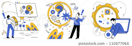 Service innovation vector illustration. Service innovation is melody playing in background every successful venture Technology is magic wand transforms ordinary into extraordinary in business 110877068