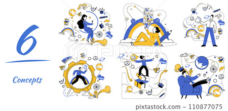 Advanced idea vector illustration. Creative projects are constellations lighting up sky advanced solutions Efficiency is compass ensuring businesses stay on course in journey innovation Advanced idea vector illustration. Creative projects are constellations lighting up sky advanced solutions Efficiency is compass ensuring businesses stay on course in journey innovation 110877075