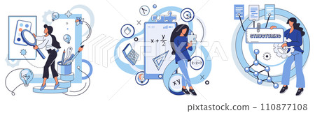 Project management vector illustration. Successful organizations prioritize project management for overall improvement Managing projects involves balance between strategic planning and execution 110877108