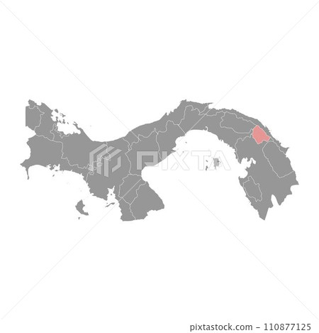 Kuna de Wargandi region map, administrative division of Panama. Vector illustration. Kuna de Wargandi region map, administrative division of Panama. Vector illustration. 110877125