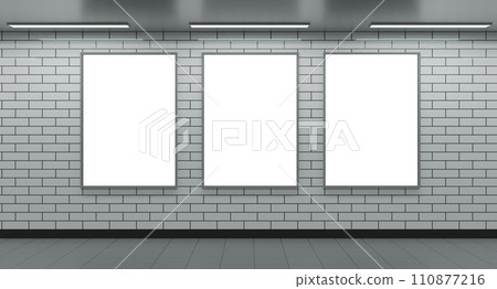Subway B0 poster mockup vertical orientation 3 sheets Subway B0 poster mockup vertical orientation 3 sheets 110877216