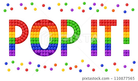 Pop It Quote Fidget Trendy Antistress Sensory Toy. Flat style isolated vector illustration 110877565