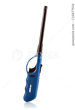 Blue gas lighter gun for gas-stove and gas-kitchen on white background Blue gas lighter gun for gas-stove and gas-kitchen on white background 110877916