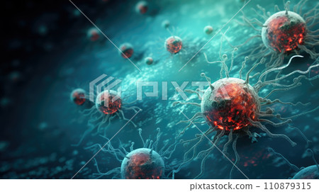 Cell division under a microscope. Cloning Cells. Cell mitosis 110879315