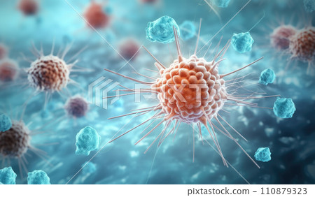 Cell division under a microscope. Cloning Cells. Cell mitosis 110879323