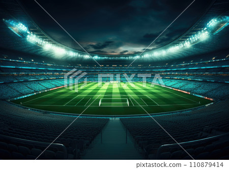 Grass inside the football stadium 110879414