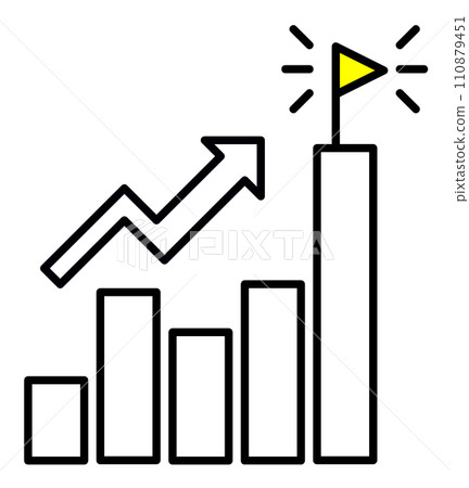 Illustration of a bar graph that aggregates data on an increasing trend Illustration of a bar graph that aggregates data on an increasing trend 110879451