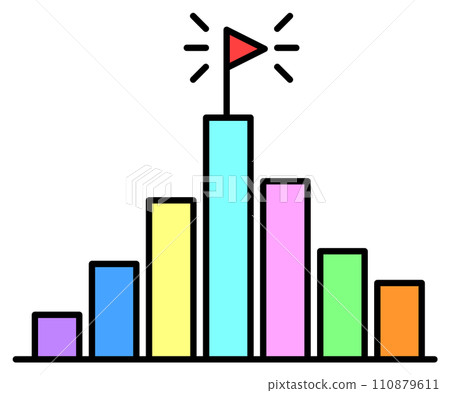 Illustration of a bar graph that aggregates multiple data 110879611