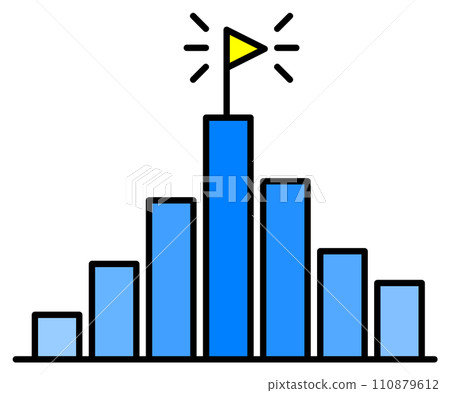 Illustration of a bar graph that aggregates multiple data 110879612