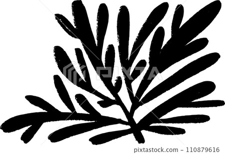 Grunge Artwork Chalk Leaf Silhouette Grunge Artwork Chalk Leaf Silhouette 110879616