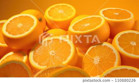 Orange slices as background texture 110880226