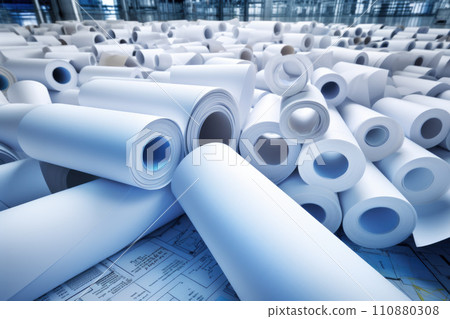 machines for the production of paper rolls for further processing in a printing plant - recycling of waste paper 110880308