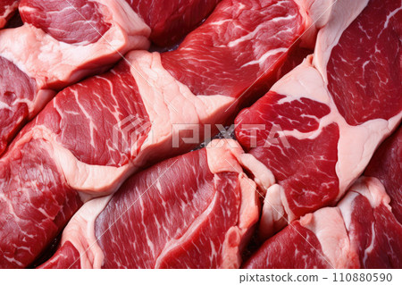 Marbled meat, top blade meat steak, on table background, with copy space for text Marbled meat, top blade meat steak, on table background, with copy space for text 110880590
