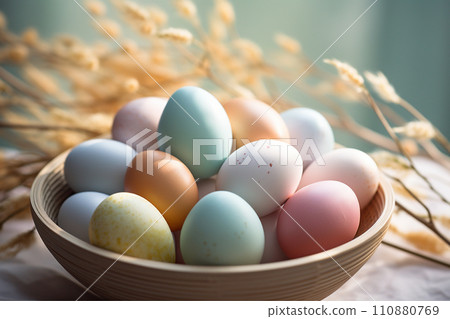 Colorful Easter eggs background 110880769