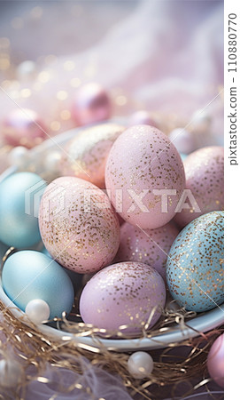 Colorful Easter eggs background 110880770
