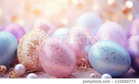 Colorful Easter eggs background 110880773
