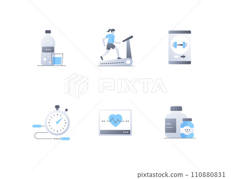 Healthy lifestyle and sports - flat design style icons set Healthy lifestyle and sports - flat design style icons set 110880831