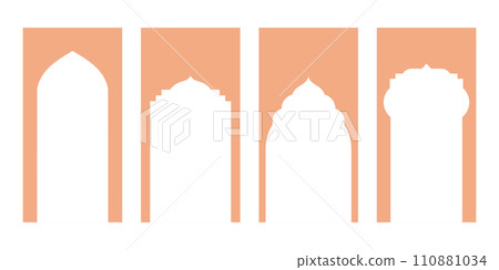 Aesthetic Collection of Oriental Style Windows and Arches in Modern Boho Colors. Minimalistic Design Elements Create a Distinct Visual Appeal. Social media vertical template Aesthetic Collection of Oriental Style Windows and Arches in Modern Boho Colors. Minimalistic Design Elements Create a Distinct Visual Appeal. Social media vertical template 110881034