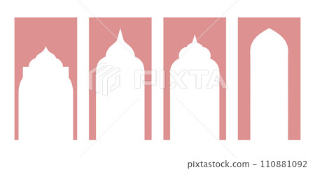 Versatile Islamic Style Borders and Frame Design Templates. A Thoughtful Fusion of Oriental and Modern Boho Elements in Window and Arch Illustrations Versatile Islamic Style Borders and Frame Design Templates. A Thoughtful Fusion of Oriental and Modern Boho Elements in Window and Arch Illustrations 110881092