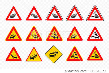 Traffic queues road sign vector design 110881145