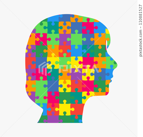 Woman head made puzzle pieces. Strategy, education Woman head made puzzle pieces. Strategy, education 110881527