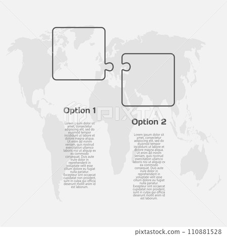 Diagram infographic for 2 steps, square puzzle Diagram infographic for 2 steps, square puzzle 110881528