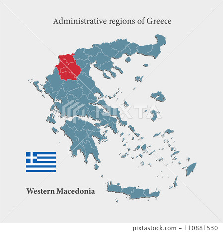 Vector map Greece, region Western Macedonia Vector map Greece, region Western Macedonia 110881530