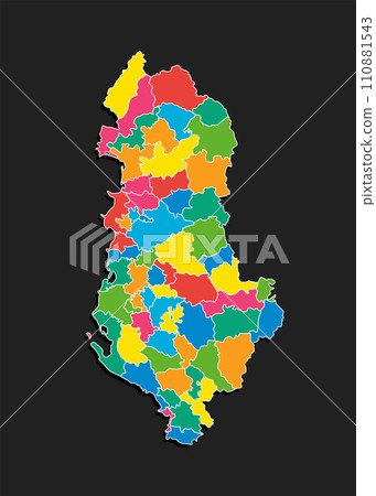 Vector map country Albania divided on regions Vector map country Albania divided on regions 110881543