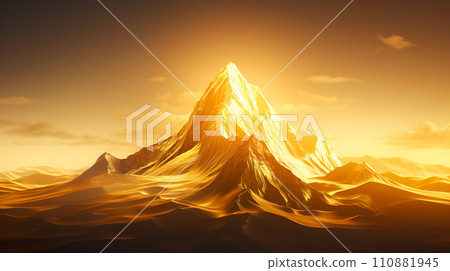 Image background of a mountain made of shining gold "AI generated image" Image background of a mountain made of shining gold "AI generated image" 110881945