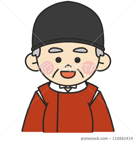 身穿朱色長袍的神父面向前方解釋。 110882419